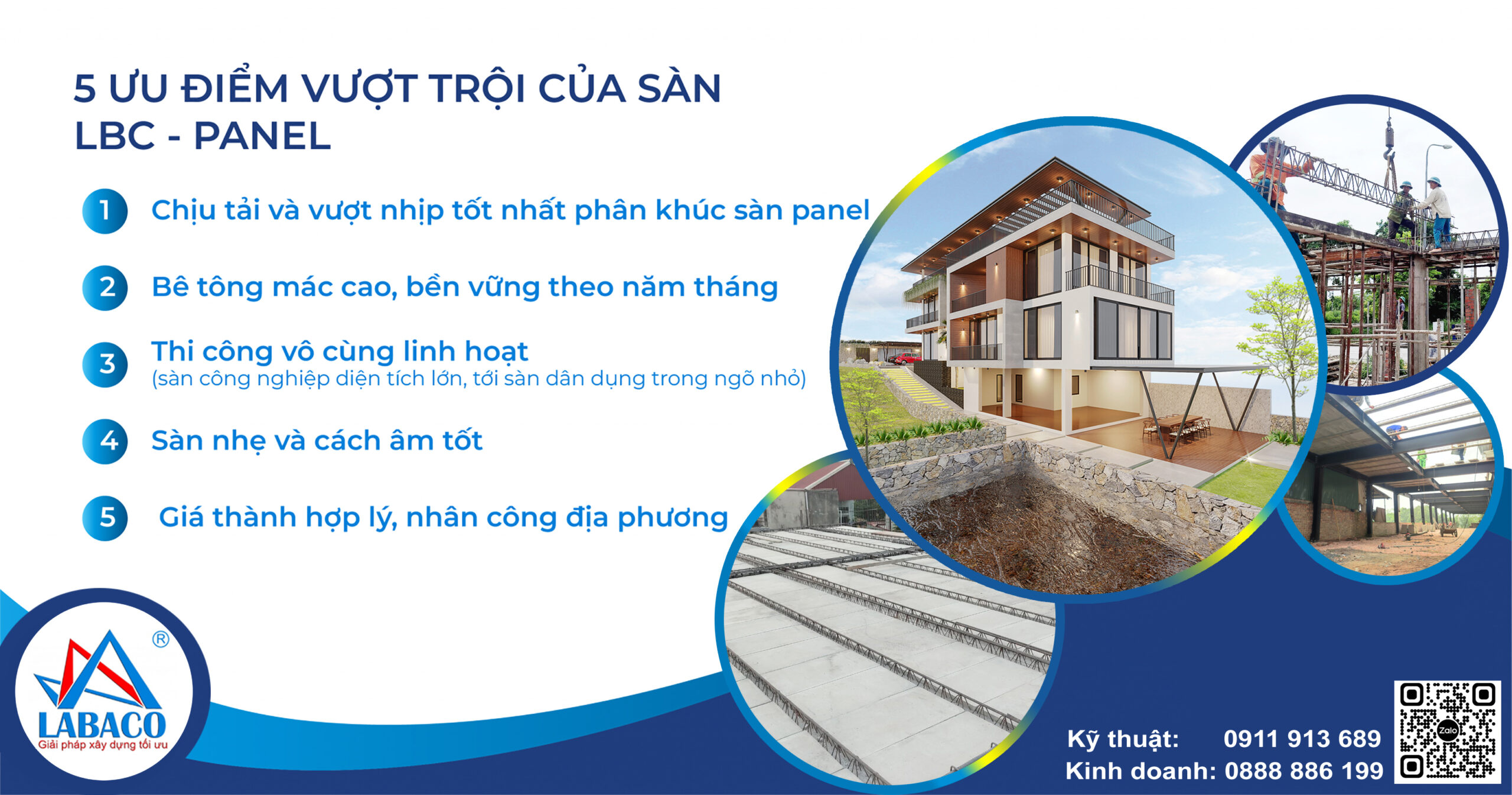 Ưu điểm vượt trội của sàn bê tông nhẹ vượt nhịp LBC_Panel